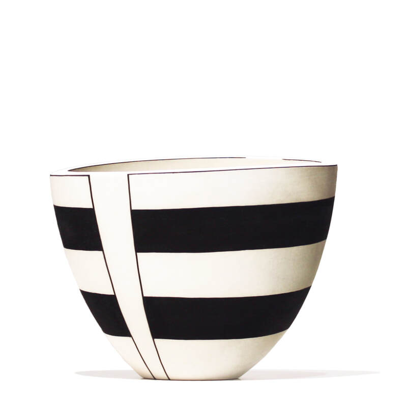Alice Rose, "Striped Bowl", Ceramic, 145mm Height, 2023