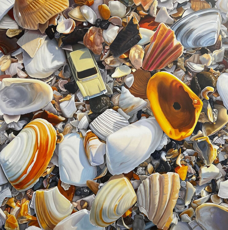 ​Amber Emm, "Beach Hop",Oil on Linen, 1250 x 1250mm, 2023