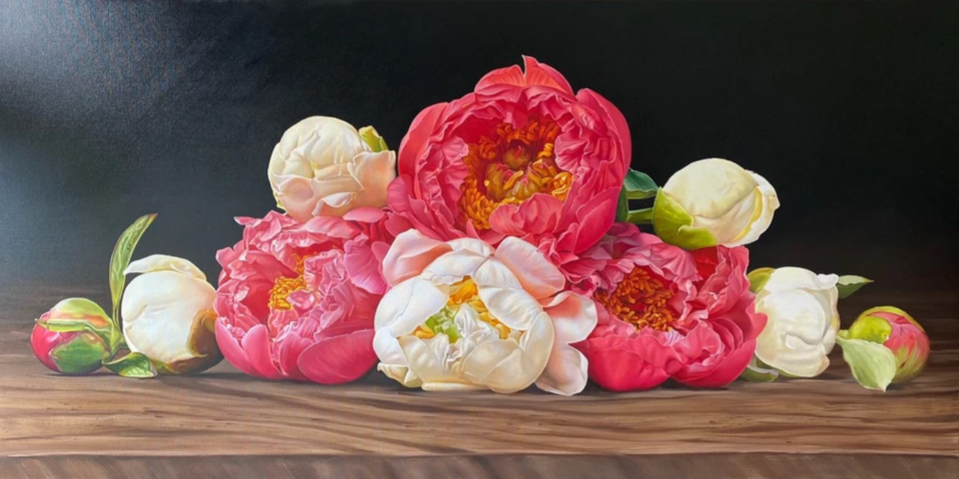 Amber Emm- “Floral Balance”, Oil on Canvas, 1500 x 750mm,
2022