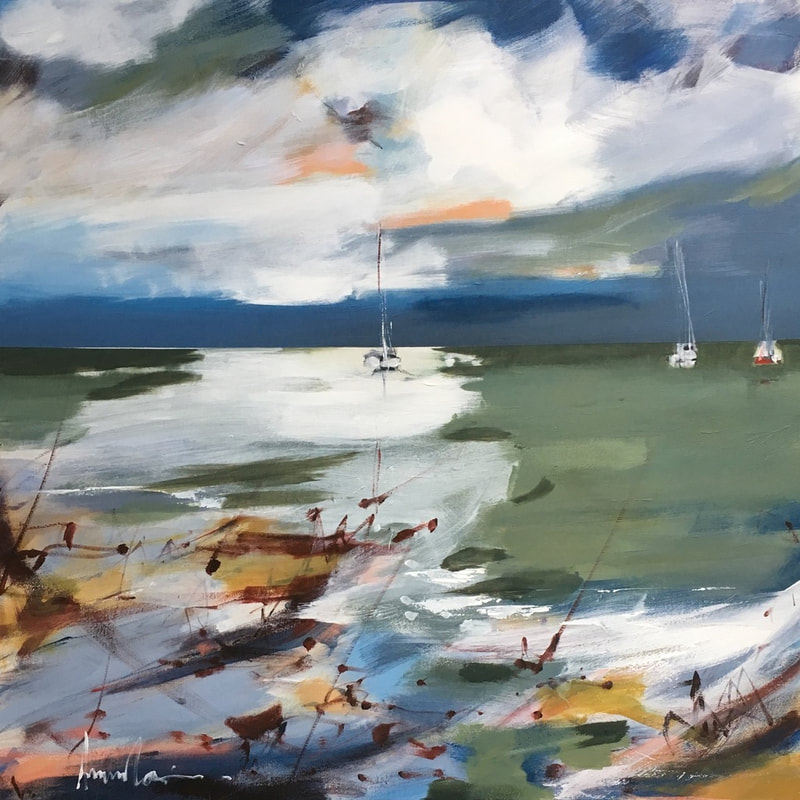 Angela Maritz, "Summer Storm", Acrylic on Canvas, 1010 x 1010mm, 2018, Landscape Painting