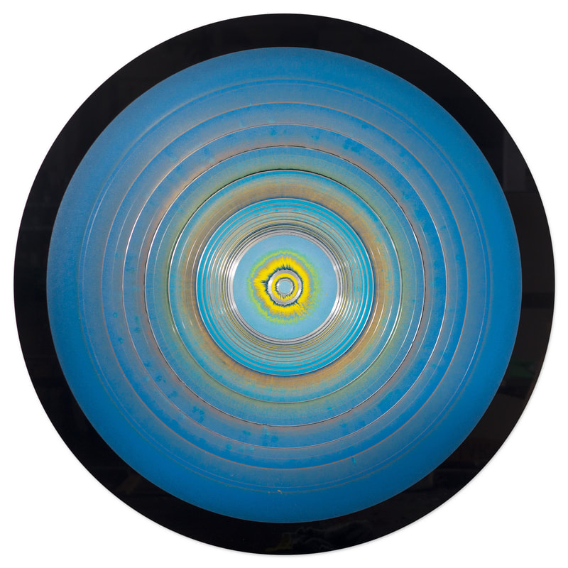Che Rogers- "Aster Effect", Acrylic on ACM, 1200mm Diameter, 2021