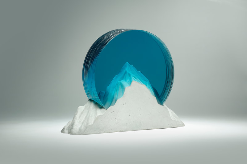 Ben Young-Beyond Bounds, Float Glass and Cast Concrete, H 49 x W 65 x D 13cm