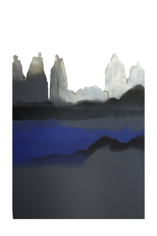 Odelle Morshuis, "Blue Horizon", Painted Steel, 470 x 380mm, 2021, SOLD