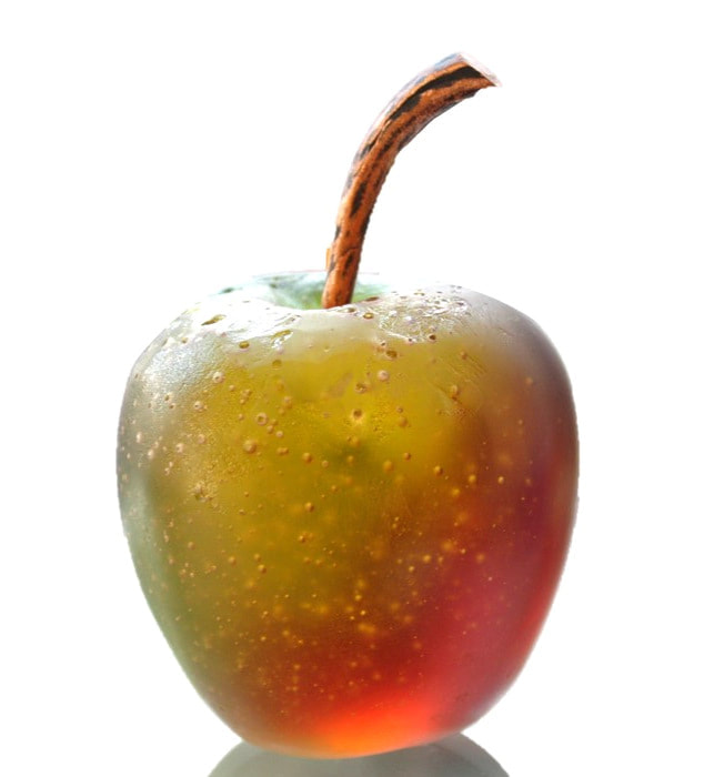 Brian Chrystall-"Apple", Cast Glass and Copper, 70 x 100mm, 2020,