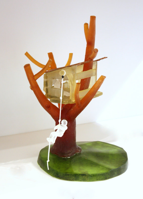 Brian Chrystall, "Tree House", Cast Glass and Rope, 190 W x 220 D x 300mm H, 2020