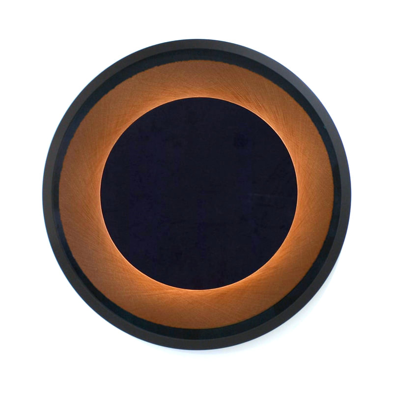 Bruce Stilwell "Halo - Bronze"' Pinned Fibres on Velvet Board, Framed, 1150mm Diameter, 2023