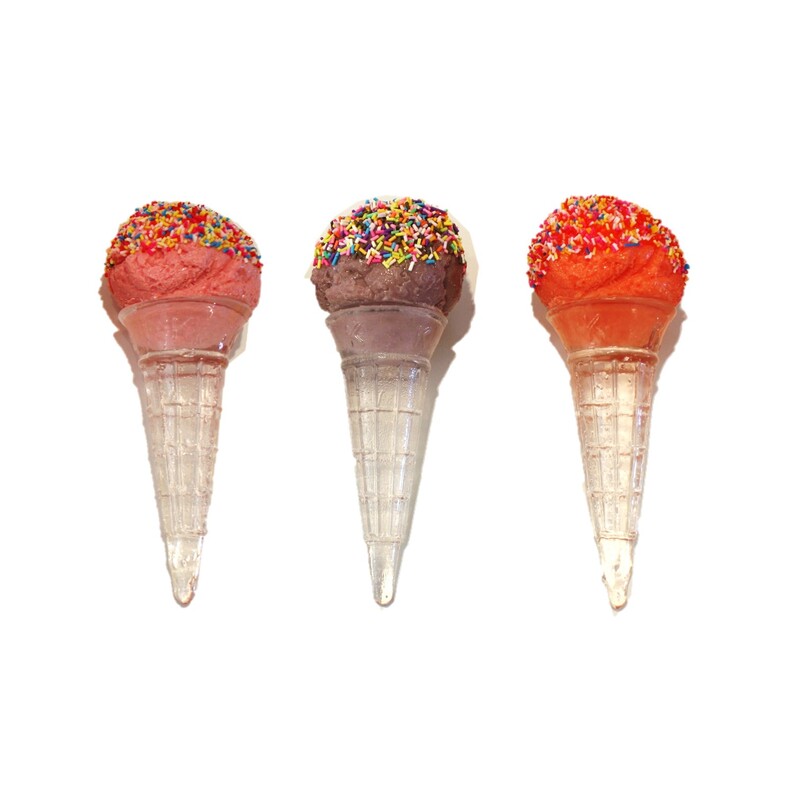David Thomas Ice Cream with Sprinkles Cast Acrylic Sculptures 150mm length $170 eachPicture