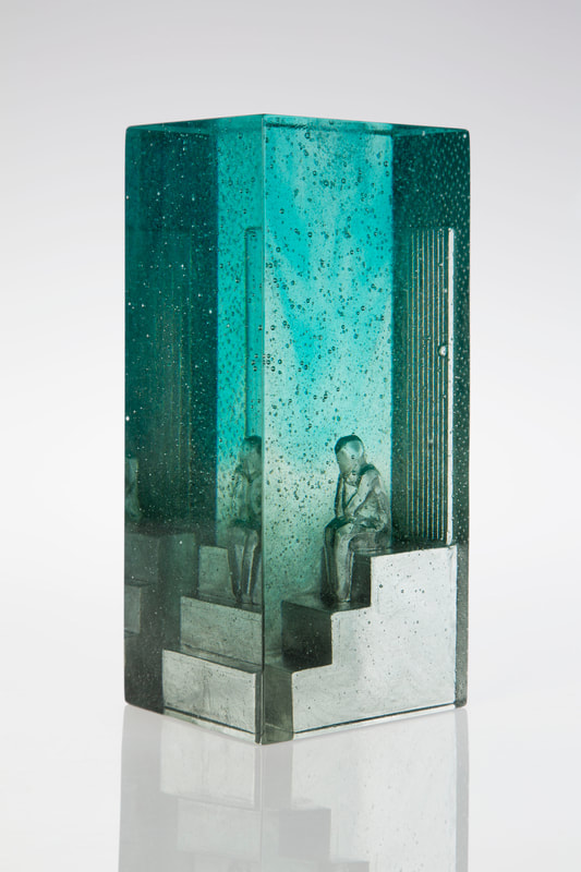 Di Tocker- "Calton Hill (Front Steps)", Cast Glass, 130 W x 110 D x 285mm H, 2020, SOLD