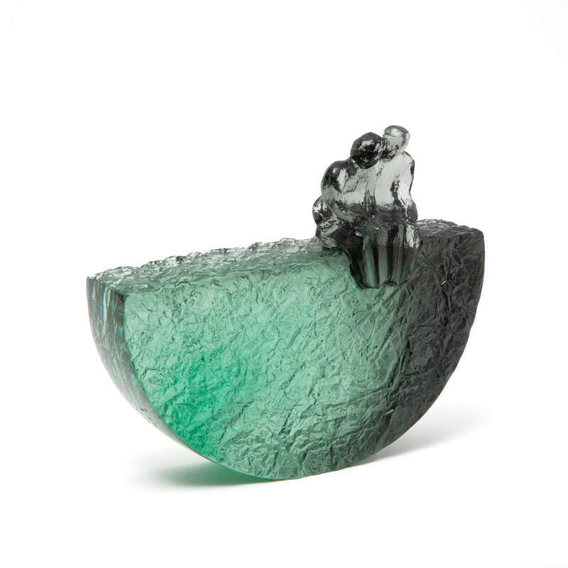 Di Tocker, "​​Truly Deeply (Ocean Green Mix)", Cast Glass, H 162 x W 205 x D 62mm, 2023