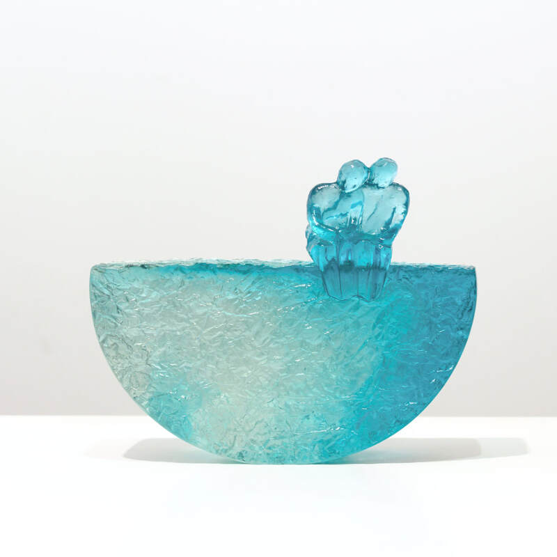Di Tocker, "​Truly Deeply - Turquoise Mix", Cast Glass, H162 x W205 x D62mm​, 2024