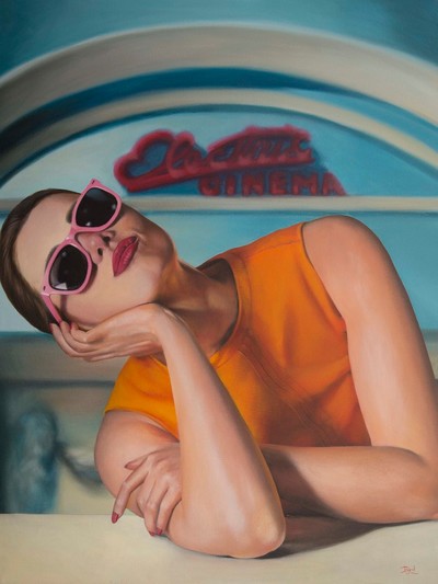 Ingrid Boot, "Electric Cinema", Acrylic on Canvas, 760 x 1000mm, 2016