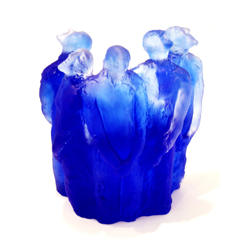 Graeme Hitchcock, "A Gathering", Cobalt Blue, Cast Glass, 200 x 230 x 120mm, 2020