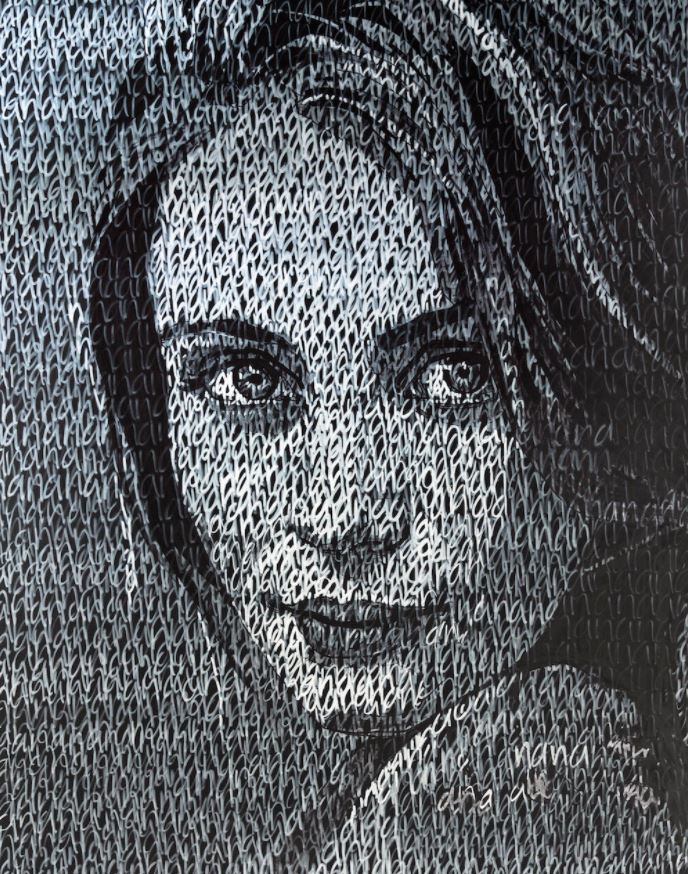 Harry Moores, "Emmanuelle Béart", Acrylic on Canvas, 1520 x 1220mm, 2021, SOLD