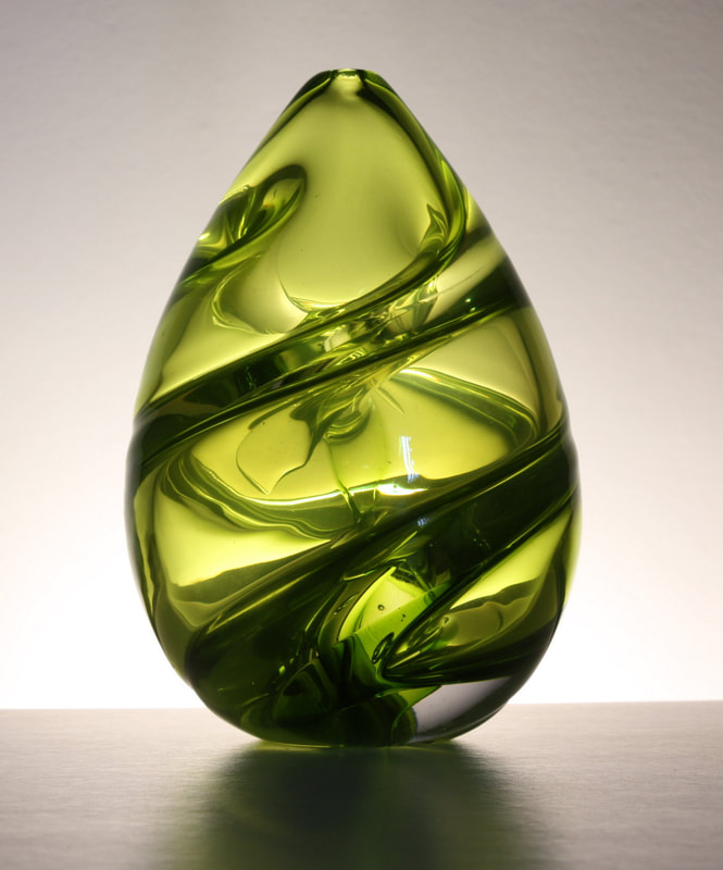 Chris Jones, "Spirale", Hand Blown Sculptural Glass in Assorted Colours, 160mm (H), SOLD