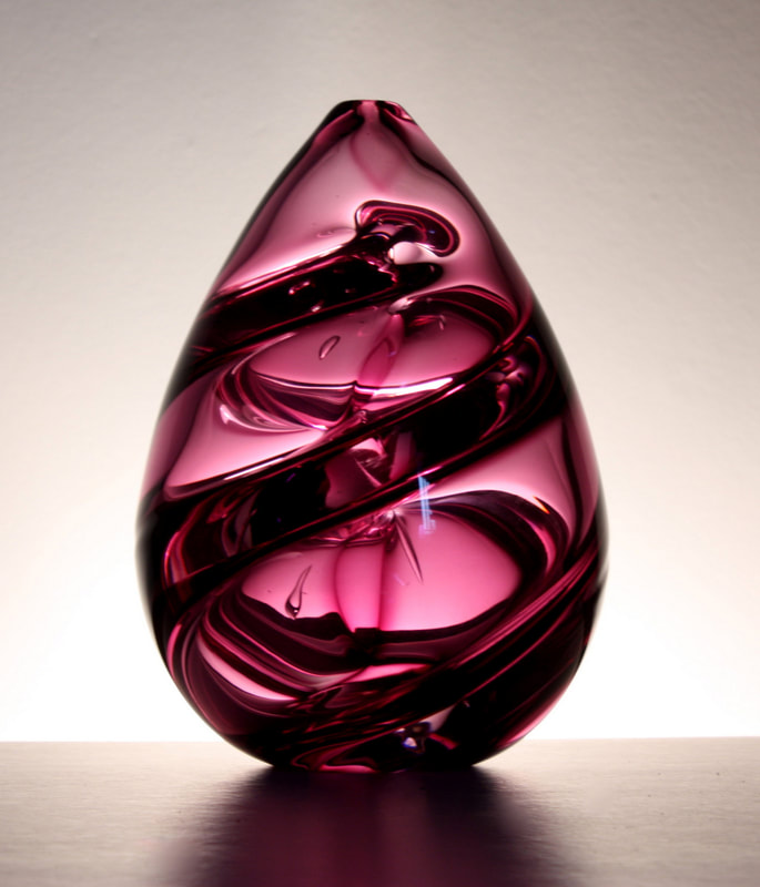 Chris Jones, "Spirale", Hand Blown Sculptural Glass in Assorted Colours, 160mm (H), SOLD