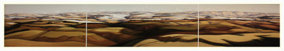 Maria Kemp, "Earth Split", Oil on Board, Framed, 2100 x 480mm, 2017