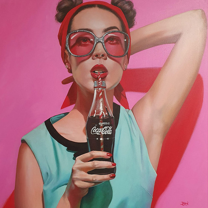 Ingrid Boot, "Cola Pop", Acrylic on Canvas, 760 x 760mm, 2020