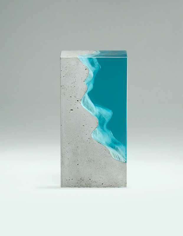Ben Young, ​Inverse I, Laminated float glass & cast concrete, 400 H x 200 W x 115mm D, 2021