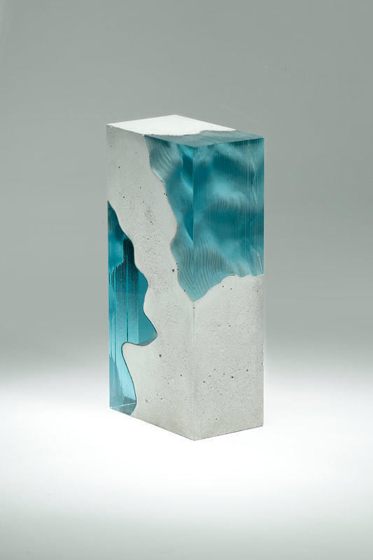 Ben Young, Inverse II, Laminated float glass & cast concrete, 400 H x 200 W x 115mm D, 2021
