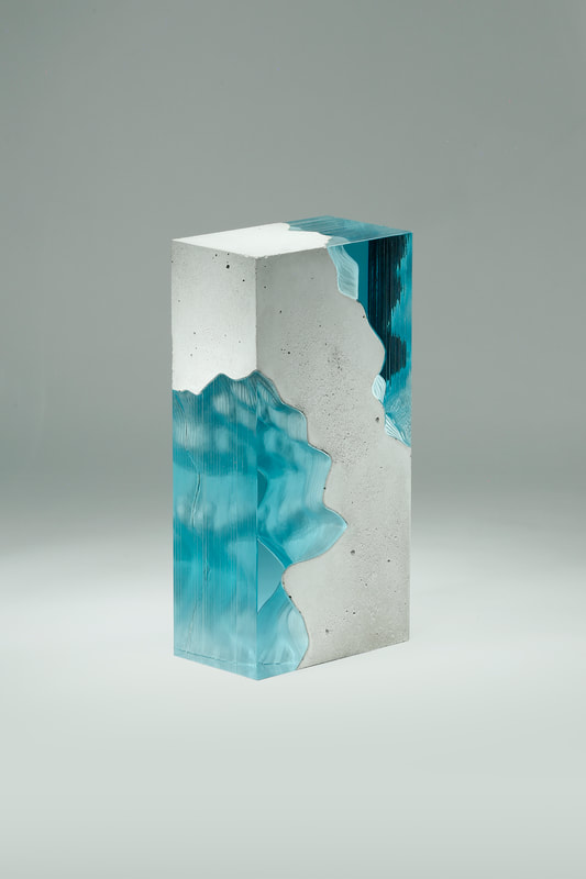 Ben Young, Inverse II, Laminated float glass & cast concrete, 400 H x 200 W x 115mm D, 2021