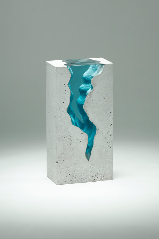 Ben Young, Inverse III, Laminated float glass & cast concrete, 400 H x 200 W x 115mm D, 2021