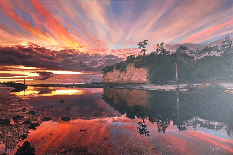 James Ballantyne- "Majesty (Sunrise at the Orewa estuary)", Oil on Canvas, 1000 x 1520mm, Commission: [Photo Credit]