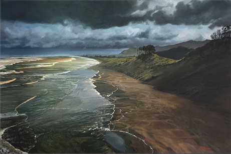 James Ballantyne- "Muriwai", Oil on Canvas