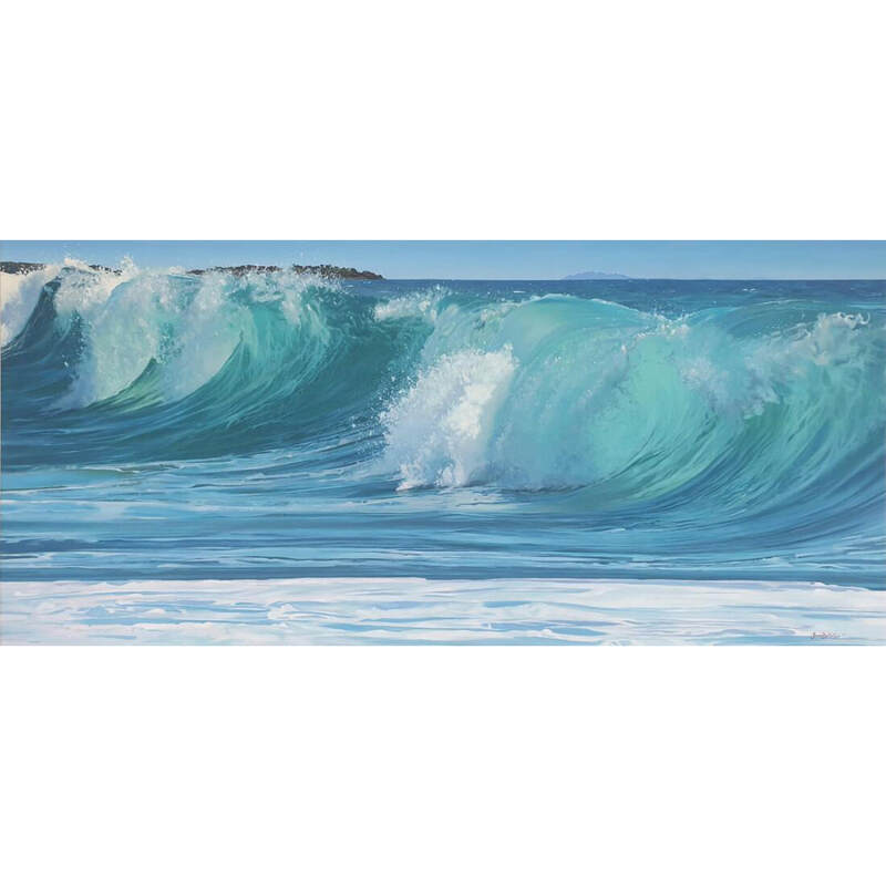 James Ballantyne, "Roar (Omaha Beach)", Oil on Canvas, 700 x 1500mm, 2023