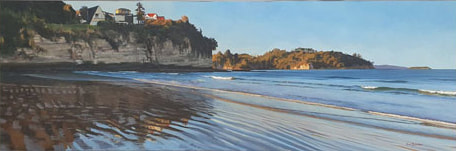 James Ballantyne-"Sunset Waves", Oil on Canvas