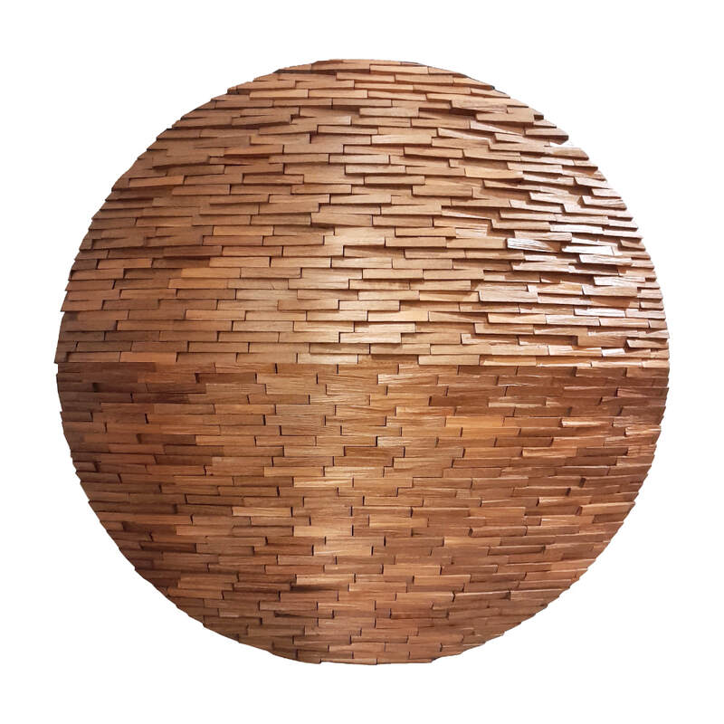 Jamie Adamson, "Topography Dome", Cedar Wall Sculpture, 920mm Diameter, 2023