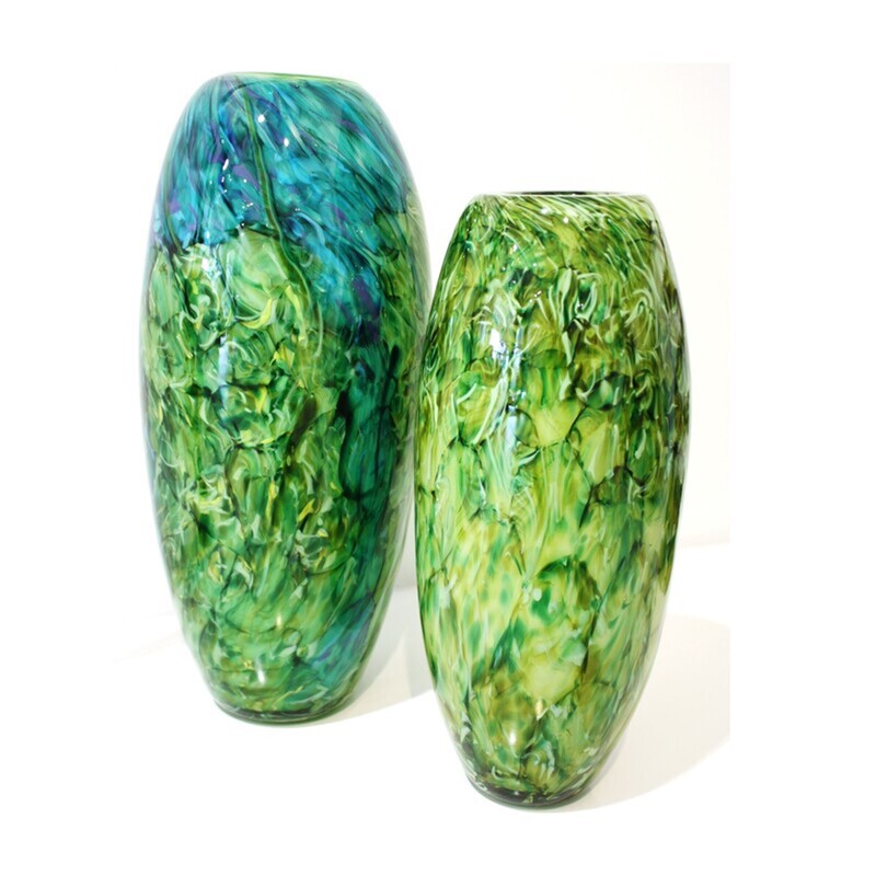 Jan Kocian- "Forest and Rivers", Hand Blown Glass
(Tall 460mm, SOLD)
(Small 390mm, 
