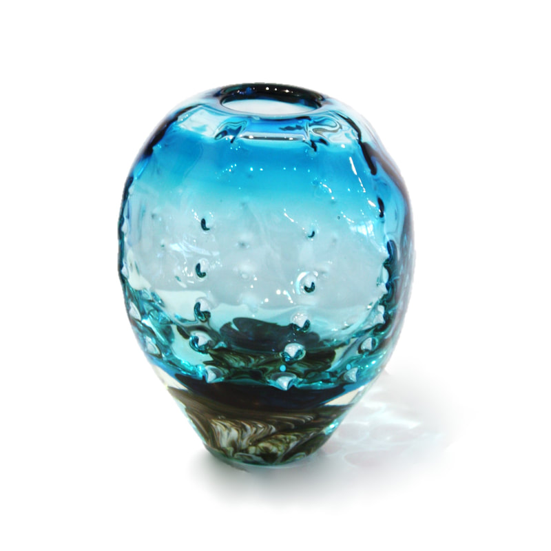 Jan Kocian, "Kina Vase", Hand Blown Glass, 200 H x 150 W, 2020, SOLD