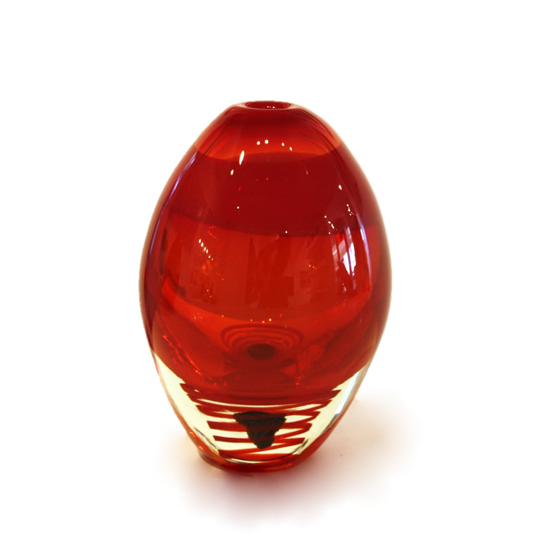 Jan Kocian- "Moon Rock Vase (Red)", Hand Blown Glass, 170 H x 120 W, 2020