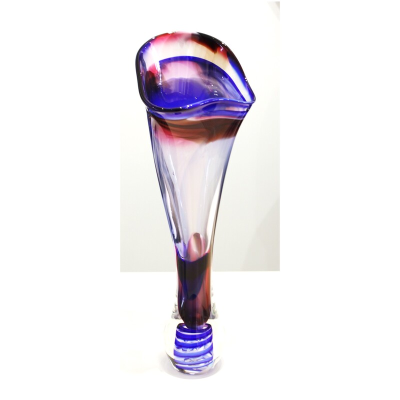 Jan Kocian- "Purple Tulip Vase", Hand Blown Glass, 440mm height, 2022