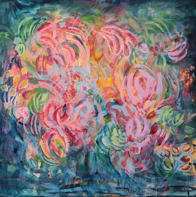 Jody Hope Gibbons- "Abundance", Mixed Media on Canvas, 1500 x 1500mm, 2021