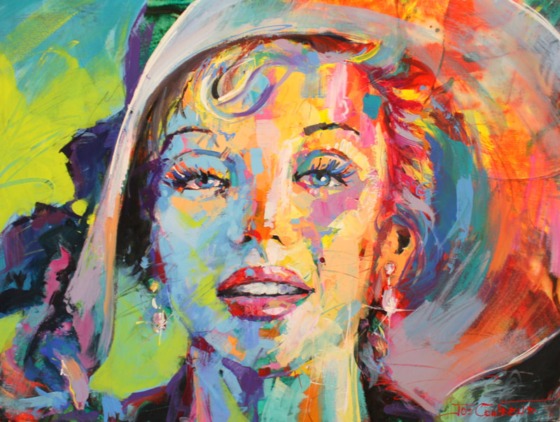 Jos Coufreur, "Marilyn with Hat", Acrylic on Canvas, 770 x 1020mm, 2019, SOLD