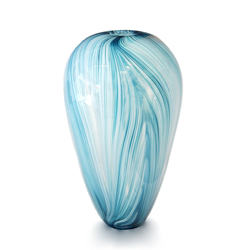 Justin Culina, "Feather Vase", Hand Blown Glass, 280mm Height, 2020