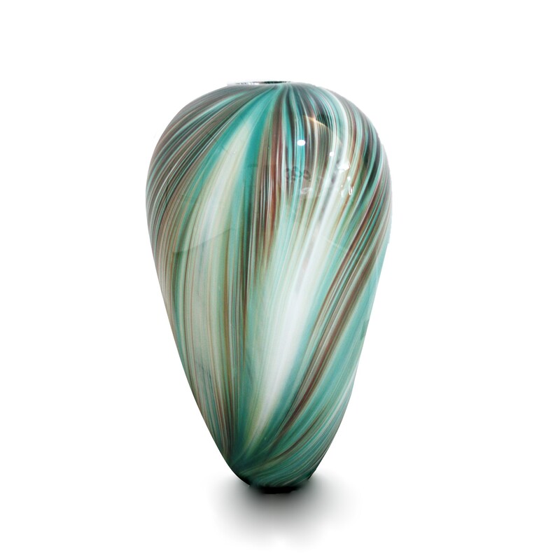 Justin Culina, "Feather Vase (Jade), Hand blown glass, 280mm height, 2020, $320, Available