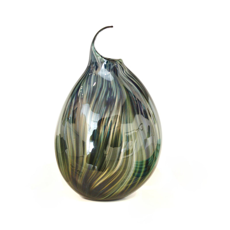 Justin Culina- "Tui Vase", Hand Blown Glass, 340mm height, 2021