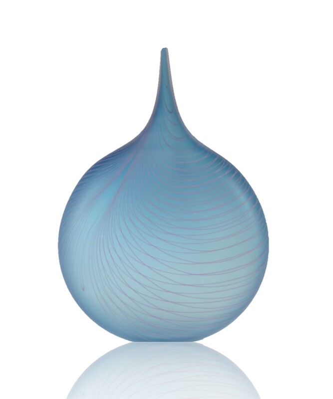 Katie Brown, "Applique Vase", Hand Blown Glass, Sand Blasted, 330 tall x 230mm wide, 2019