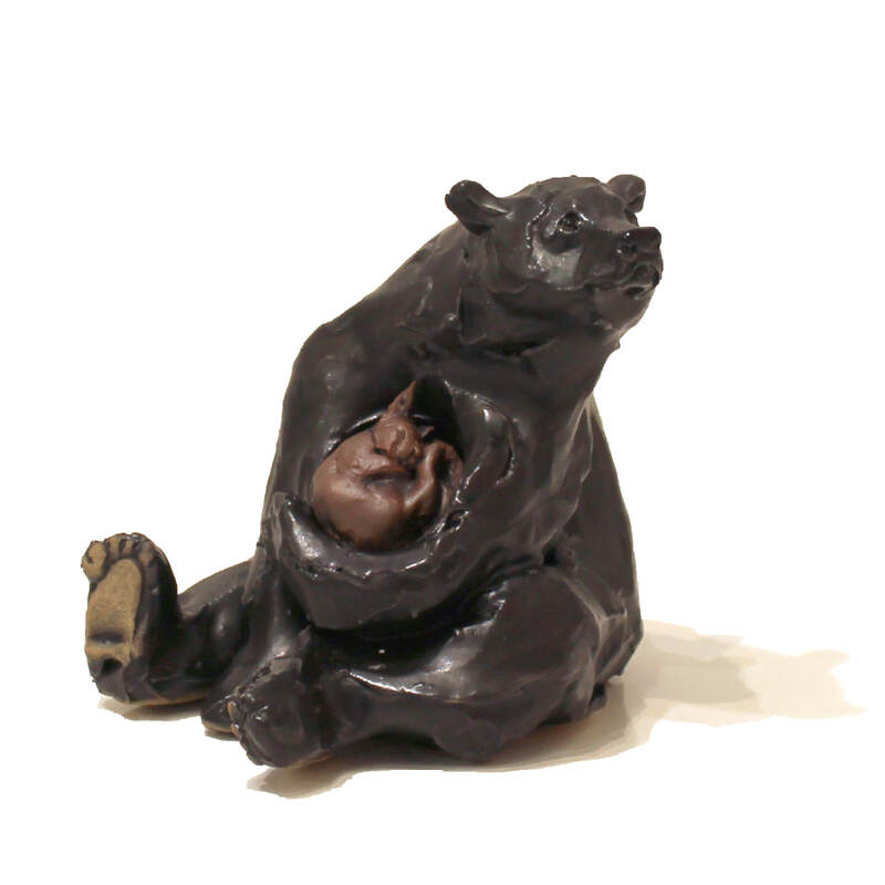 Kylie Matheson, "Bear and Squirrel", Ceramic Sculpture, 180 x 240 x 150mm, 2023