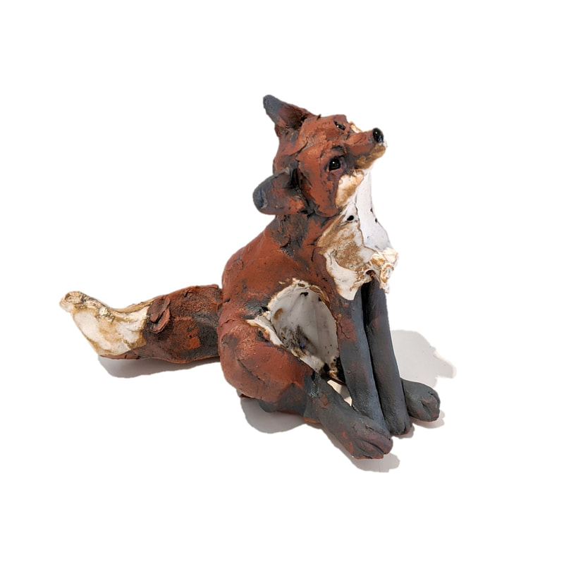 Kylie Matheson- "Bite Sized Fox", Hand Built Ceramic Sculpture, 110 x 130mm each (Approx), 2022