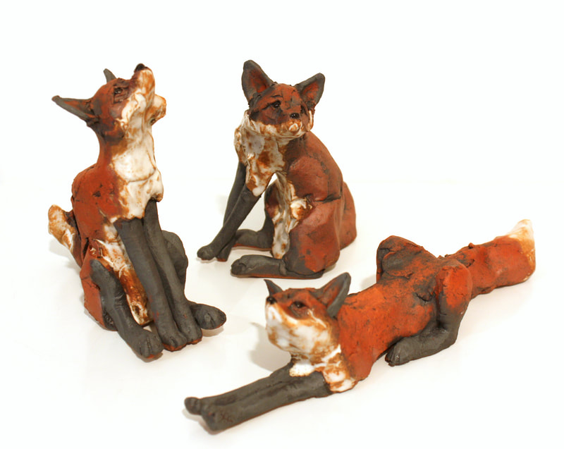 Kylie Matheson- "Bite Sized Foxes", Ceramic, 2021