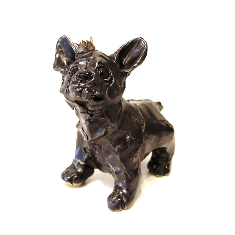 Kylie Matheson, "Tiny (Pup and Crown)", Ceramic Sculpture, 160 x 160 x 90mm, 2023