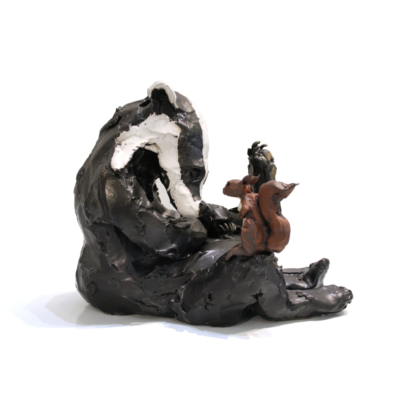 Kylie Matheson, "When Will The Acorns Come Badger", Hand Built Ceramic Sculpture (Large Scale), 290 H x 350 W x 230mm D, 2023

