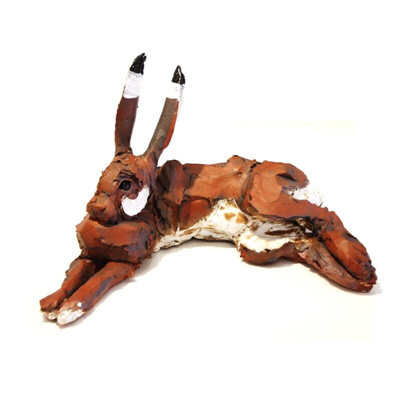 Kylie Matheson- "Hare", Ceramic Sculpture, 360 x 220 x 240mm, 2022