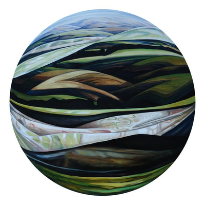 Maria Kemp, "Fabric Earth", Oil on Board