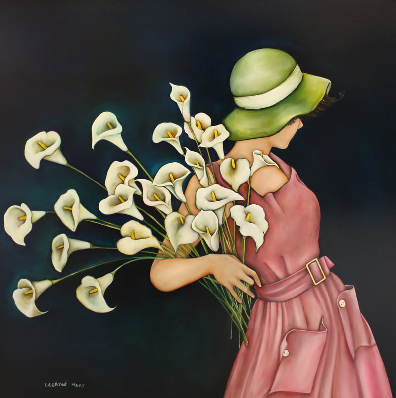 Lauryne Hart,"A Day for Lillies", Oil on Canvas, 1000 x 1000mm, 2020