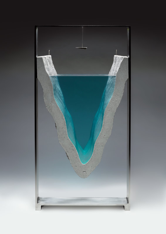 Ben Young, "Love Letters", Laminated float glass, cast concrete, cast bronze and stainless steel frame with built in LED lighting, W 410 x H 840 x D 100mm, 2018, SOLD