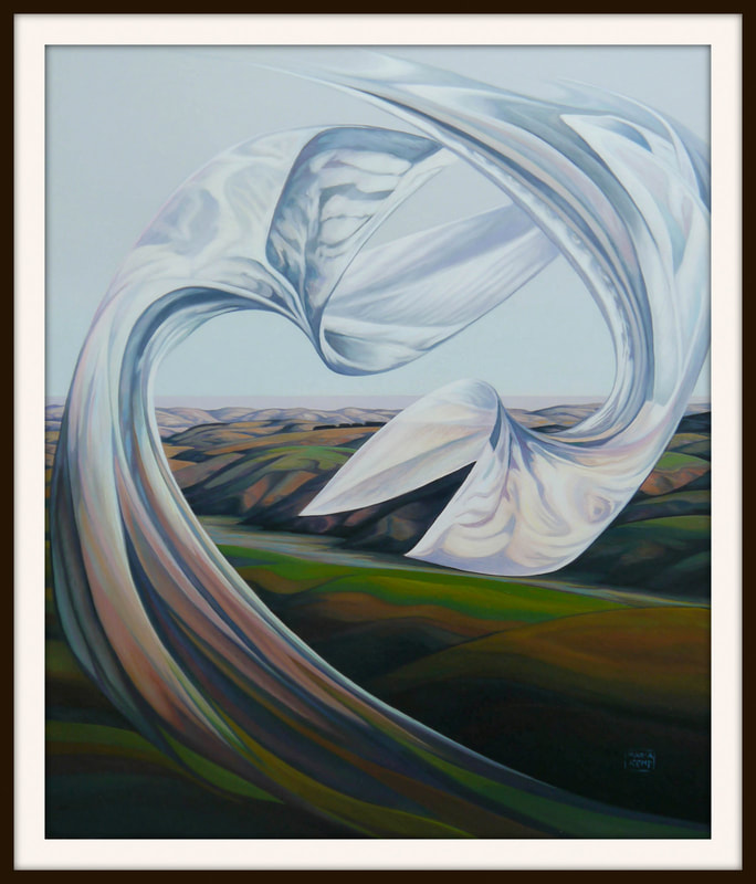 Maria Kemp, "Dance of Earth & Sky", Oil on Board, Framed, 900 x 750mm